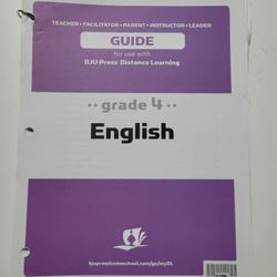 BJU English Guide 4th grade