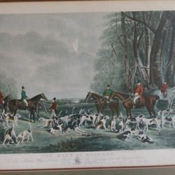 Painting by J.W. Snow The Meet At Blagdon.