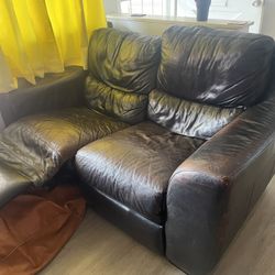 Free Leather Love Seat Recliner