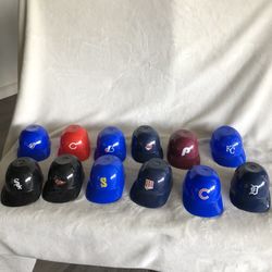 5” Baseball Team Caps Hats Decorative Pieces Plastic Party Decor Set Of 12 Hats