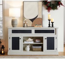 58 Inch Embossed Pattern TV Stand for TVs up to 65 Inch