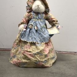 MIA SPARROW Plush Rabbit Doll 17" with Tag Holder Bunnies By The Bay And Friends