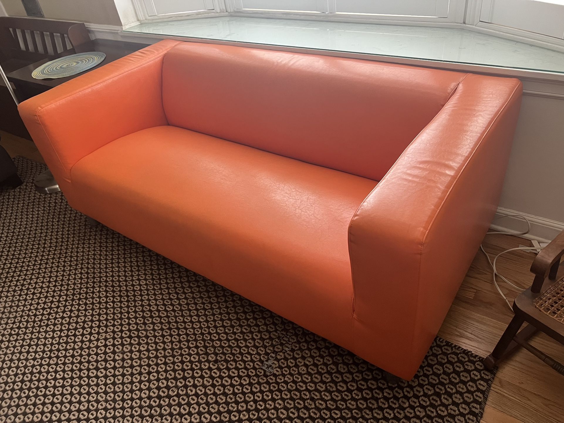 Small Faux Leather Couch For Sale