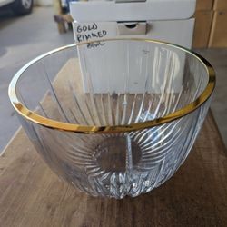 New Gold Rimmed Crystal Bowl.