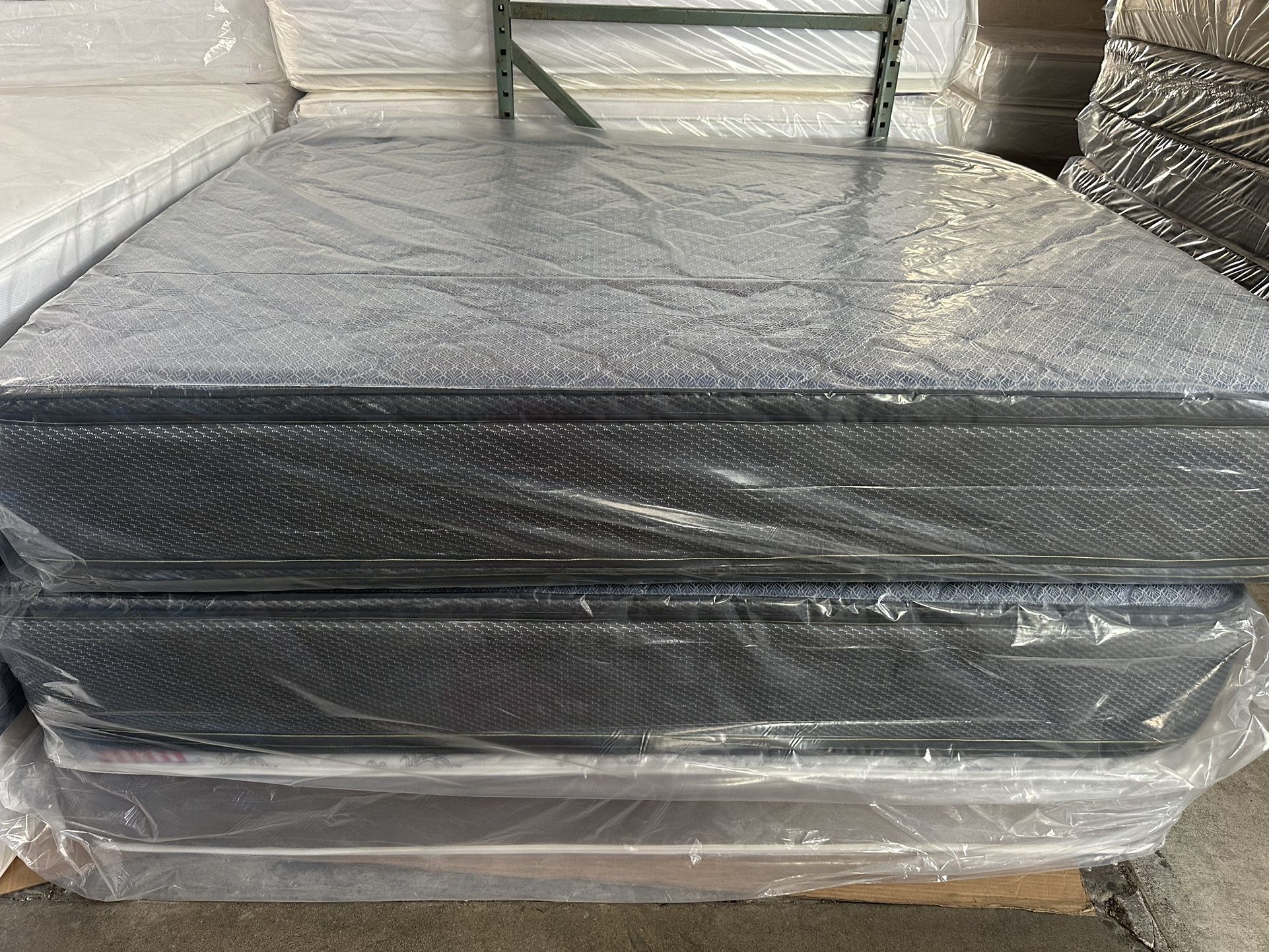 New Queen Pillow Top Two Sided Mattress & Box Spring - Delivery Available 