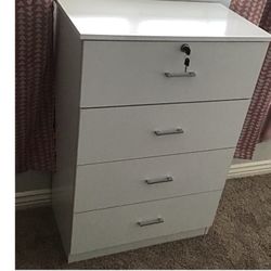 Dresser, Chest, Organizer, White, W Lock
