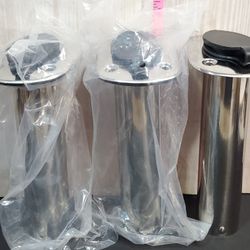@CHV. STAINLESS STEEL FLUSH FISHING ROD HOLDER  LOT OF 3 