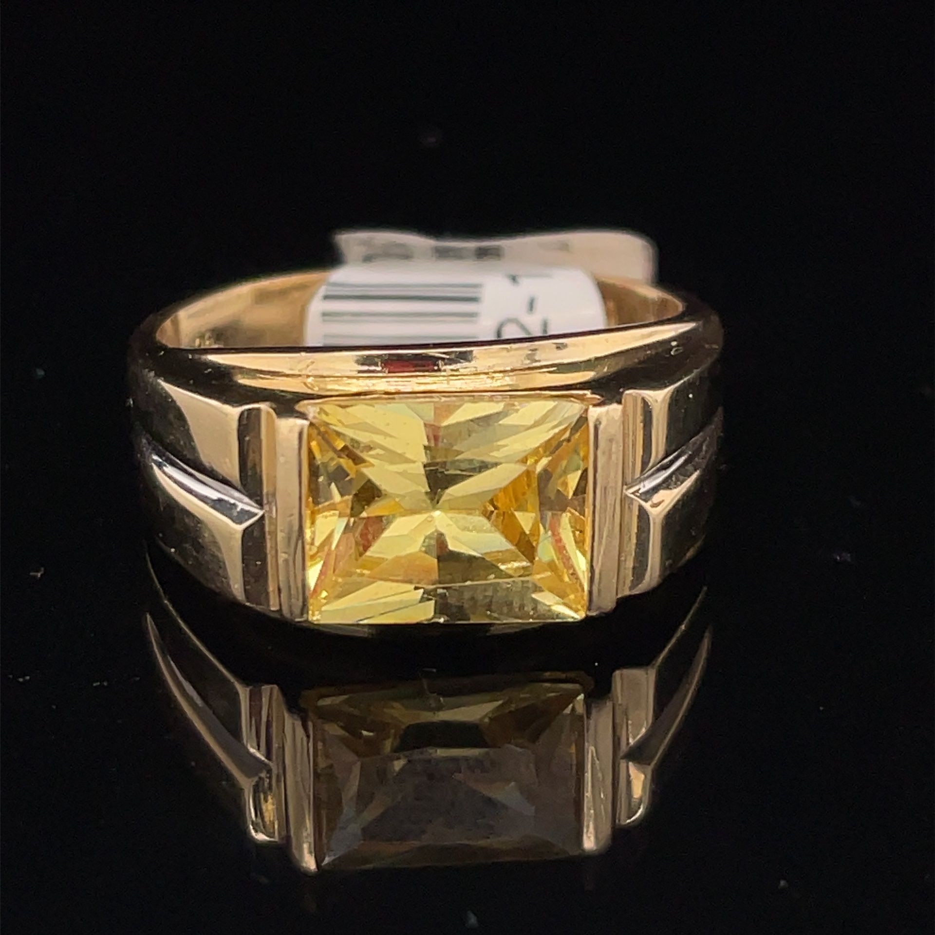 14KT Yellow Gold Yellow Stone Ring 6.50g Size 9 1/2 170652