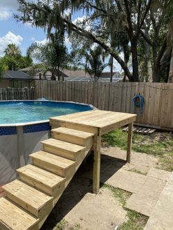 Wood deck pool