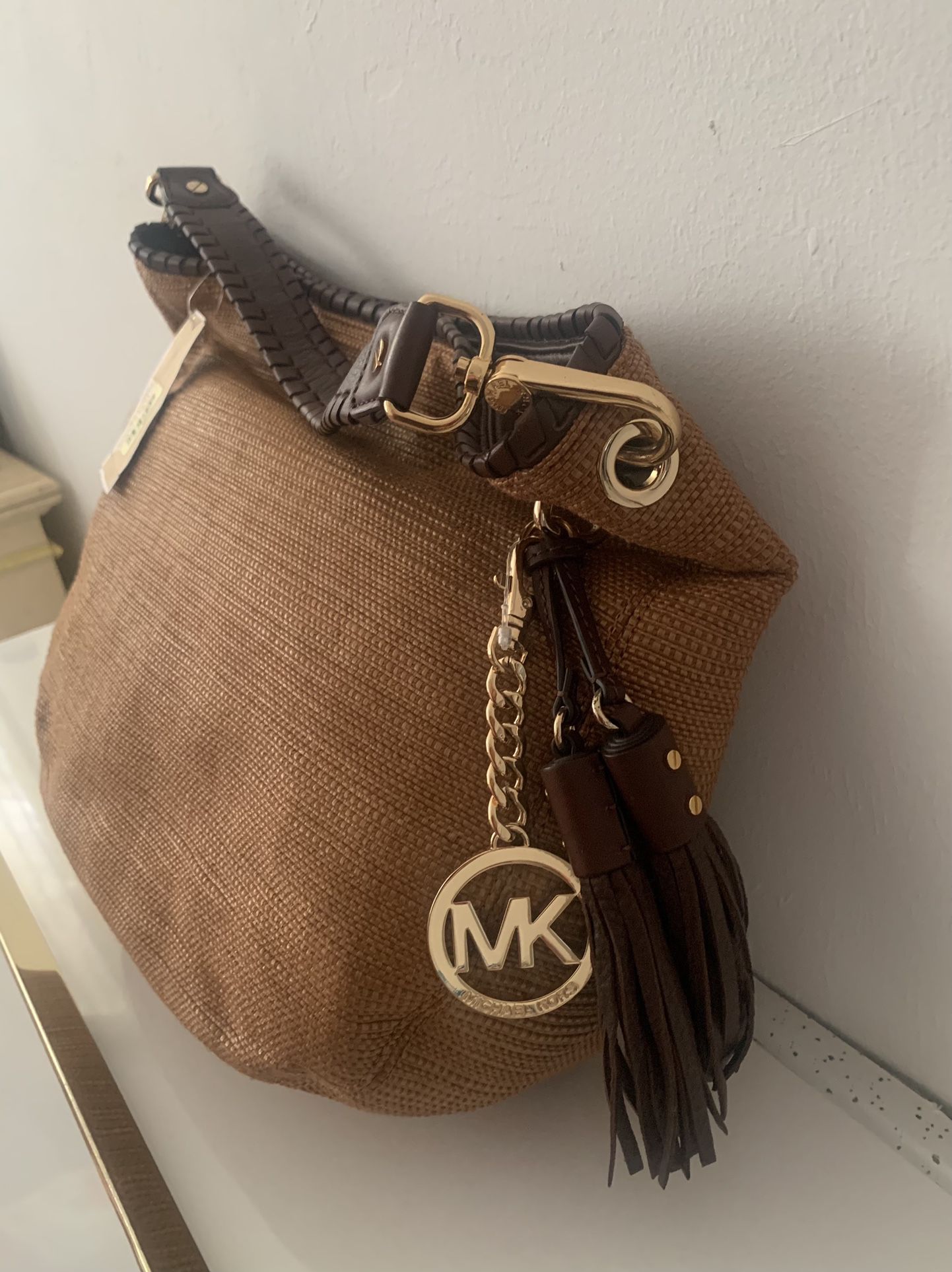 New Michael Kors bag Bennet Soft Straw Brown purse