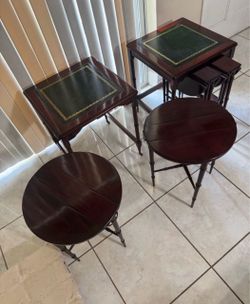 Pair Of Mahogany Nesting Tables 19.5”x19.5”x23”H