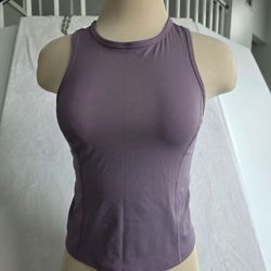 Lululemon Nulux Racerback Cropped Run Tank Purple Ash PPAS Size 6 NWT
