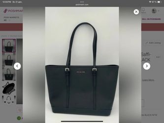 Michael Kors Jet Set Travel Saffiano Leather Carryall Tote  Bag BLACK NWT