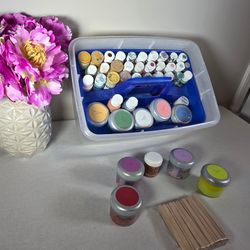 New and Used Art Paint Bottles and Canvas
