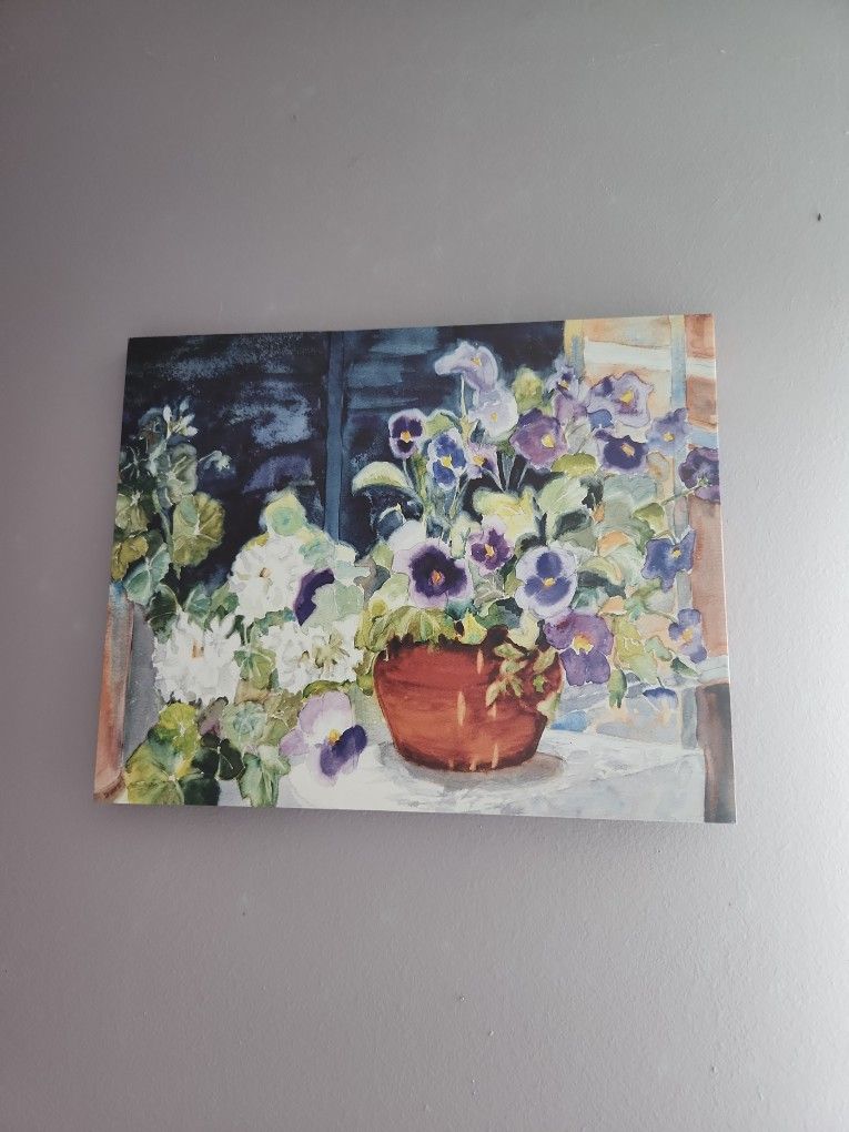 Lighted Canvas Potted Plant