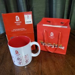 2008 Bejing Olympics Mug In Box And Gift Bag