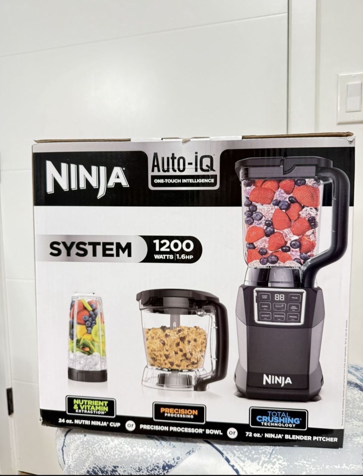 Ninja Grand Kitchen System 1200, Blender, 4 Preset Auto-iQ Programs, 72 oz. full-size pitche (KS500)