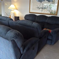 One Couch Recliner Two Love Seat Recliner. In Good Condition. 