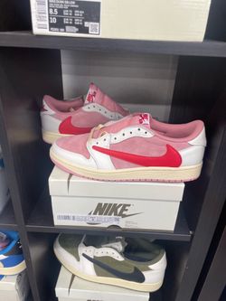 Travis Scott x Air Jordan 1 Retro Low OG in the "Shy Pink"