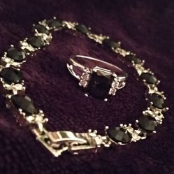 Black & White CZ Stunning Bracelet & Ring