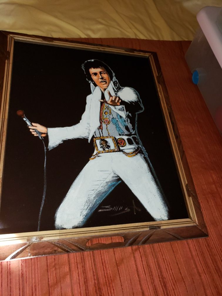 Rare velvet Elvis painting
