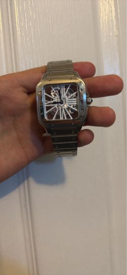 Cartier Santos Skeleton Stainless Steel Watch