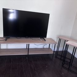 Entertainment center and two tables like new