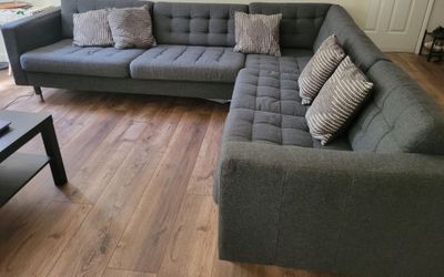 L-shaped Sectional couch- Dark gray
