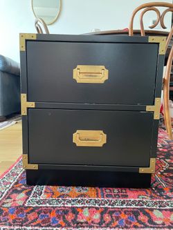 Vintage Bernhardt Campaign Side Table/Nightstand