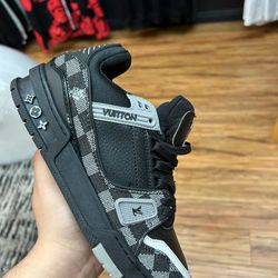 LV trainer sneaker Black Damier Denim