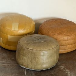 Vintage 1970’s Vintage Leather De Sede Ottomans