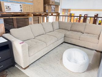 White fabric sectional