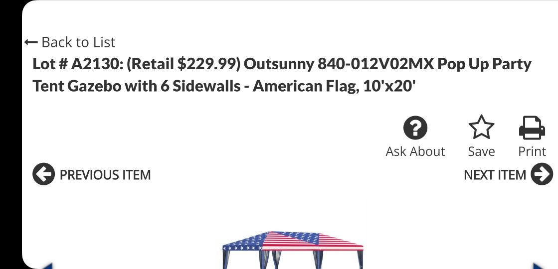 Tent Gazebo American Flag