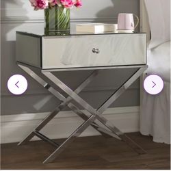 Mirrored Glass End Table 