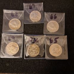 6-Silver Half Dollars 