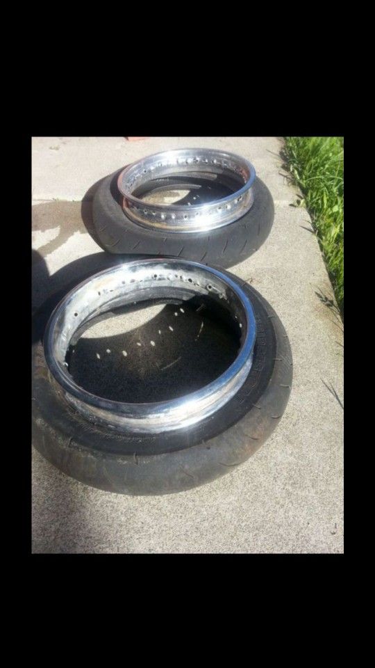 12" supermoto street tires, klx110 hoops