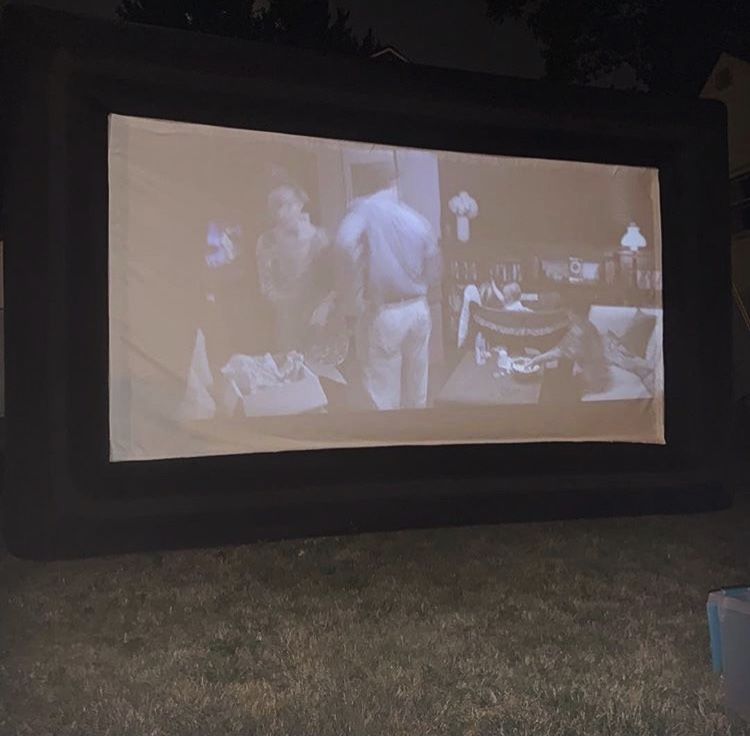 Outdoor projector screen and projector