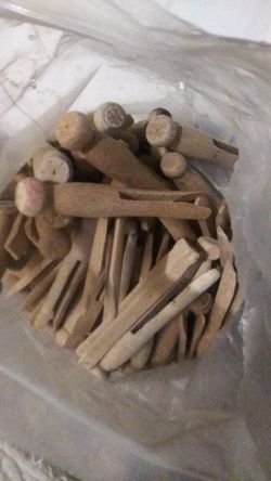 Old wooden clothes pins