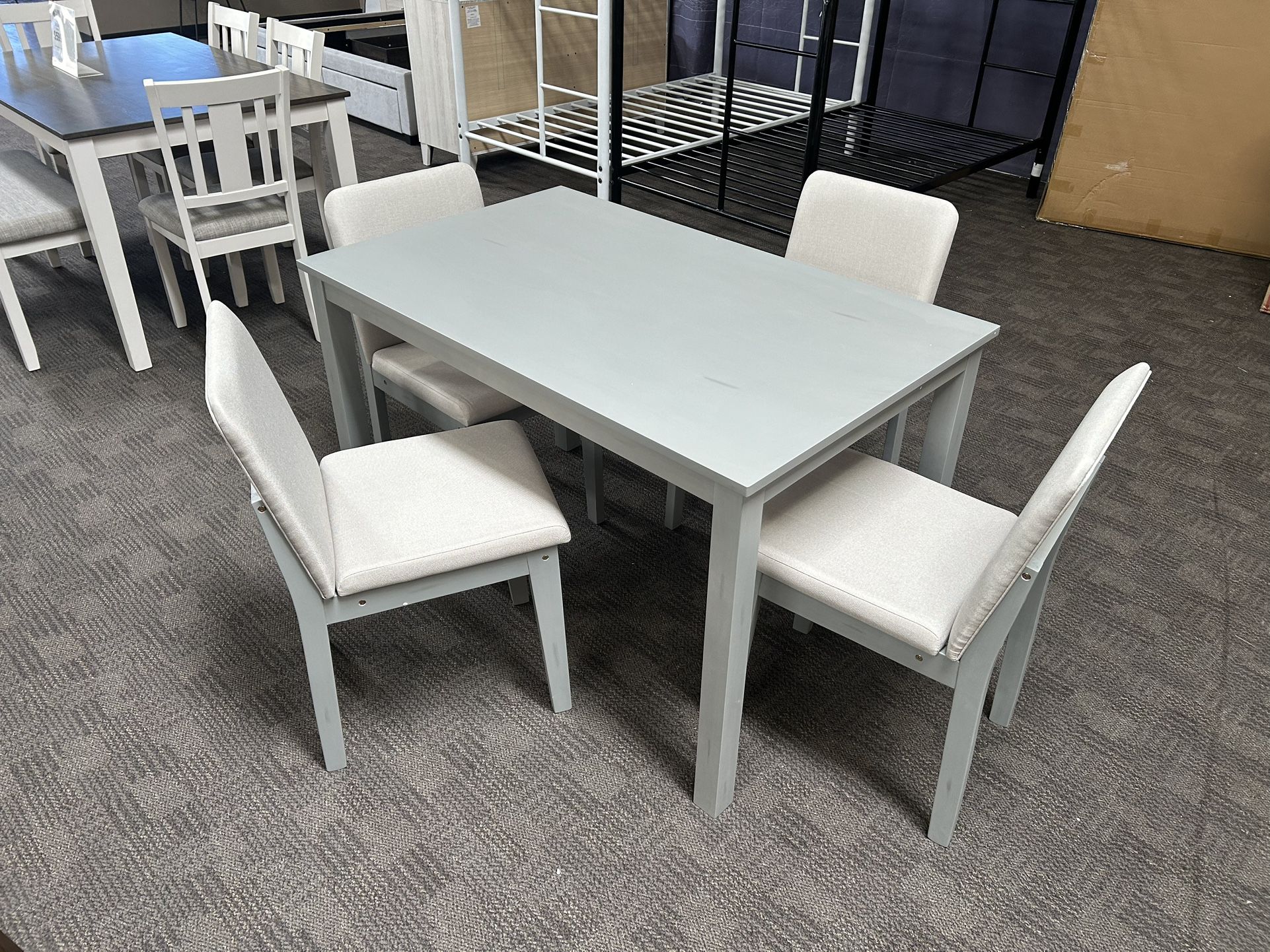 White And Gray Modern Table Set