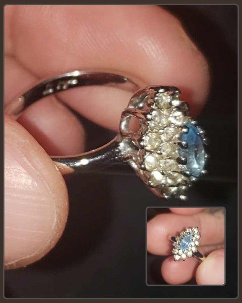 VINTAGE CZ BLUE MARQUIS GEMSTONE GEM STONE 