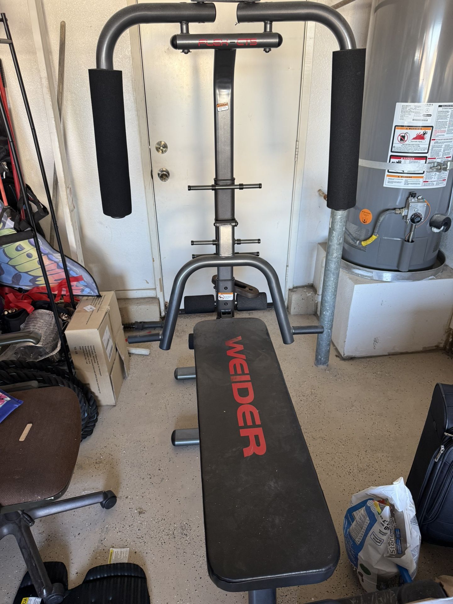 Weider Home Gym Weight Bench with Preacher Pad Attachments