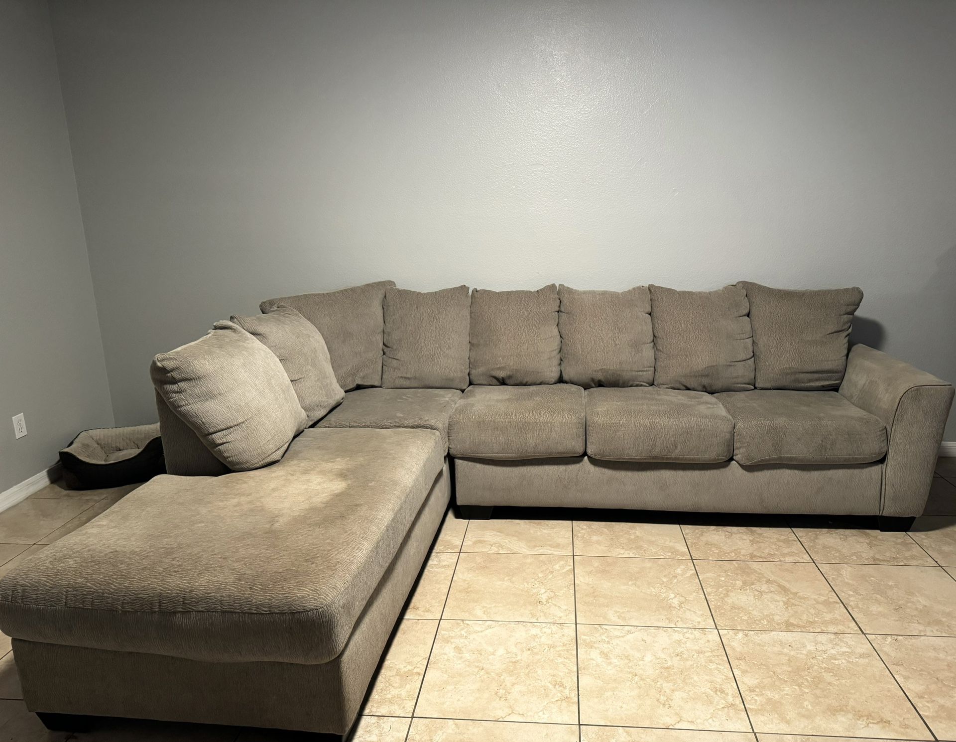 Sectional light gray couch