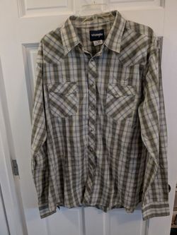 Wrangler Western Plaid Snap Button Shirt