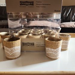 Burlap And Lace Wedding/shower Votives