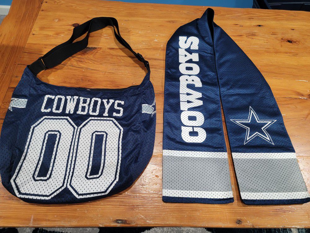 NFL Pro-FAN-ity Dallas Cowboys Crossbody Messenger Purse Jersey Bag And Scarf