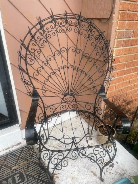 Vintage Wrought Iron Peacock Chair
