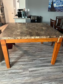 Counter heigh granite dining table w/4 chairs