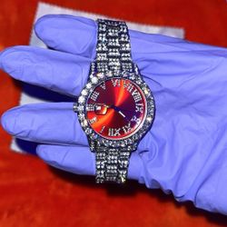 Ruby Numeral Dial Moissanite Watch – Silver (Open to Offers)