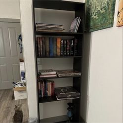 2 Black Target Bookcases 