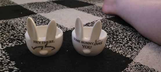 Two Mini Bunny Planters